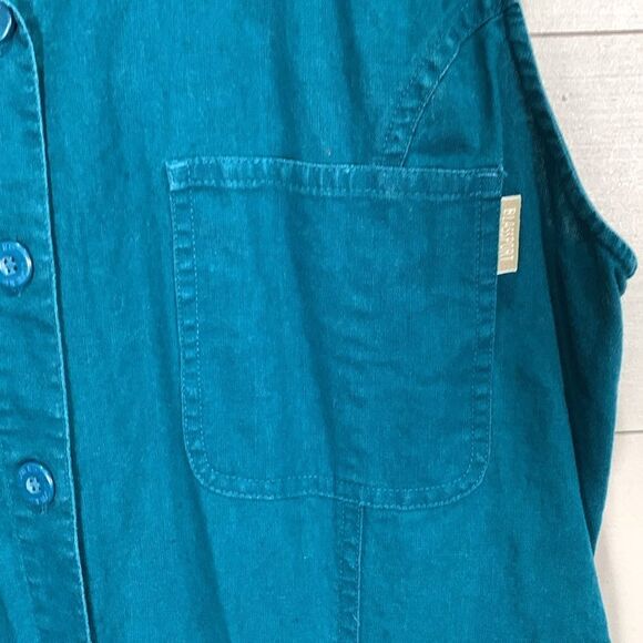 Vintage Blassport button down sleeveless long maxi dress bright peacock blue - Picture 4 of 11